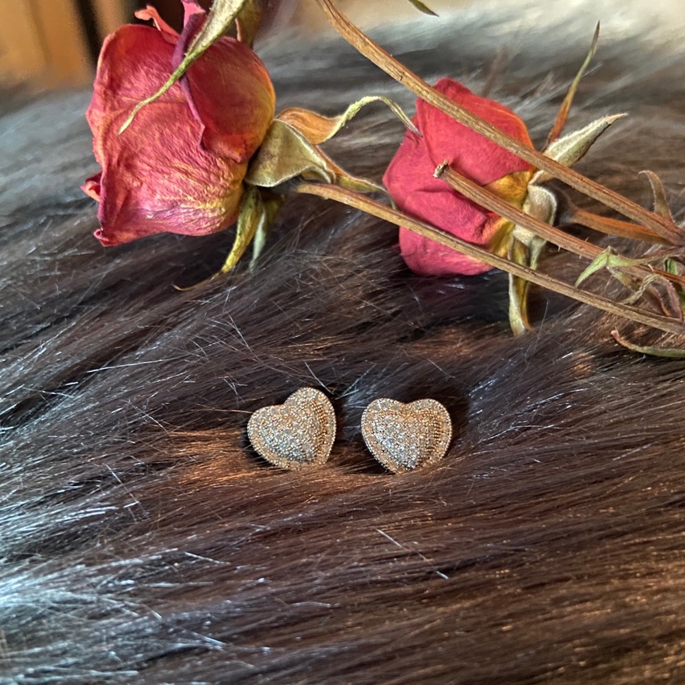Sterling Silver heart shaped cubic zirconia